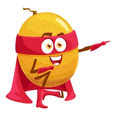 Superhero Melon Classroom Fruit Transparent Sticker